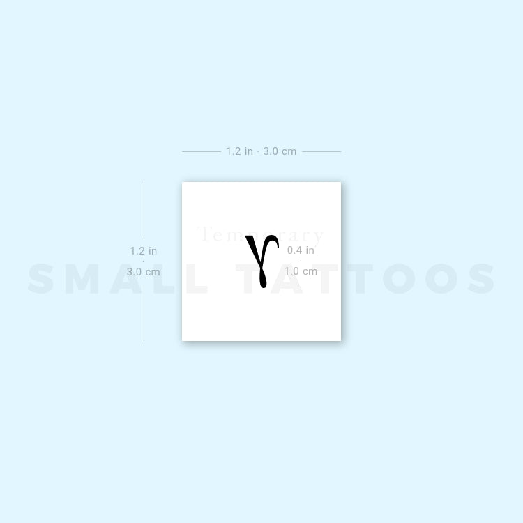 Gamma γ Temporary Tattoo (Set of 3)