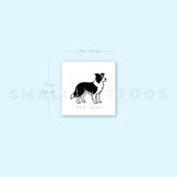 Black And White Border Collie Temporary Tattoo (Set of 3)