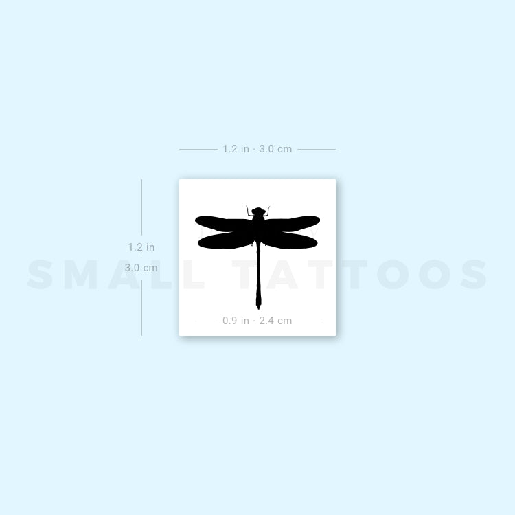 Black Dragonfly Temporary Tattoo (Set of 3)