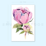 Pink Peony By Ann Lilya Temporary Tattoo (Set of 3)