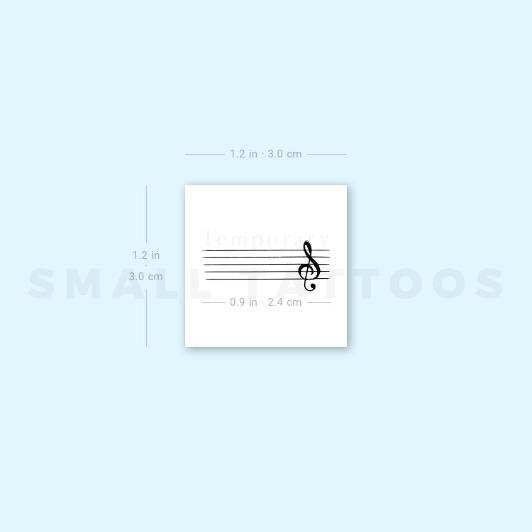 Music Staff Temporary Tattoo (Set of 3)