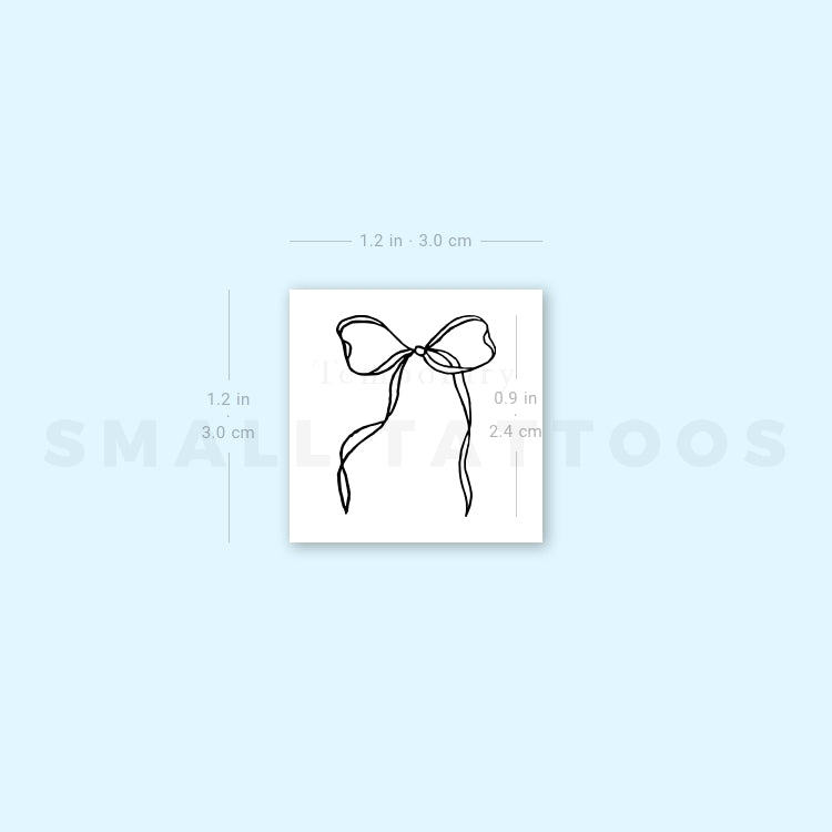 Ribbon Bow Temporary Tattoo (Set of 3)