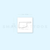 Oklahoma Map Outline Temporary Tattoo (Set of 3)