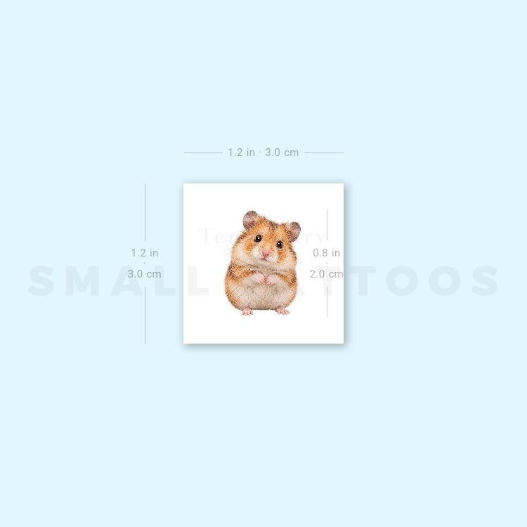 Watercolor Hamster Temporary Tattoo (Set of 3)