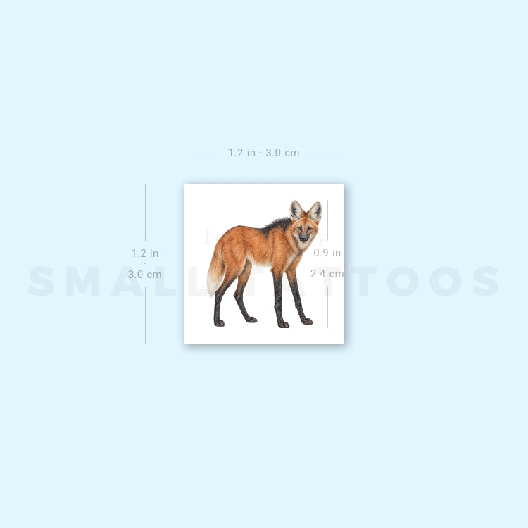 Maned Wolf Temporary Tattoo (Set of 3)