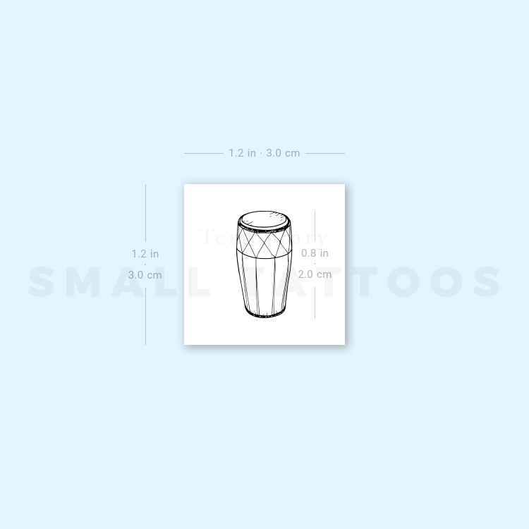 Bongo Drum Temporary Tattoo (Set of 3)