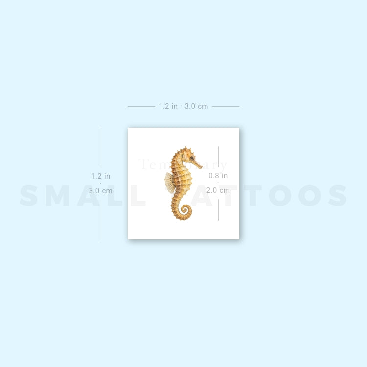 Watercolor Seahorse Temporary Tattoo (Set of 3)