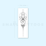 Enlightened Unalome Lotus Temporary Tattoo (Set of 3)