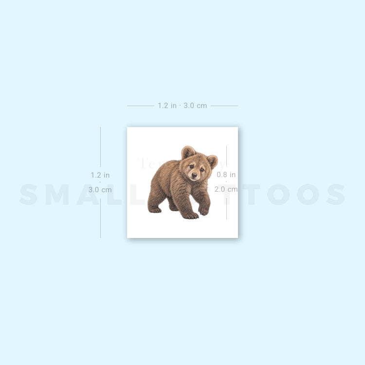 Bear Cub Temporary Tattoo (Set of 3)