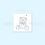 Shy Teddy Bear By Stefano Mazza Temporary Tattoo (Set of 3)