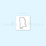 Mississippi Map Outline Temporary Tattoo (Set of 3)