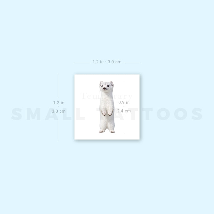 White Stoat Temporary Tattoo (Set of 3)