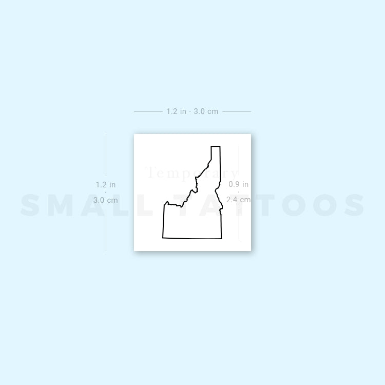 Idaho Map Outline Temporary Tattoo (Set of 3)