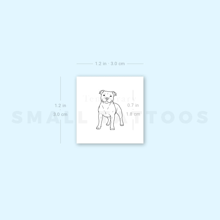 Staffordshire Bull Terrier Temporary Tattoo (Set of 3)