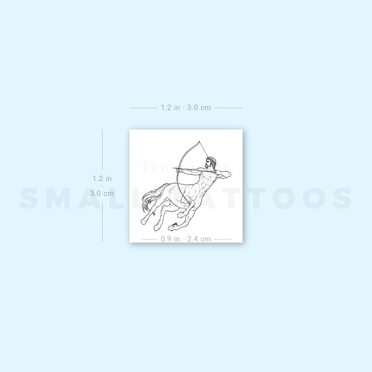 Fine Line Centaur Temporary Tattoo (Set of 3)