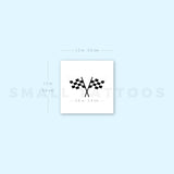 Double Checkered Flag Temporary Tattoo (Set of 3)