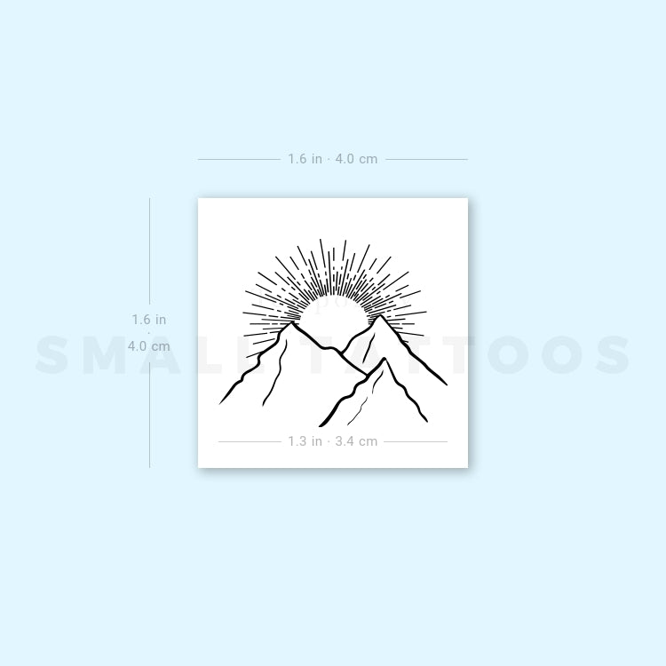 Mountain Sunrise Temporary Tattoo (Set of 3)