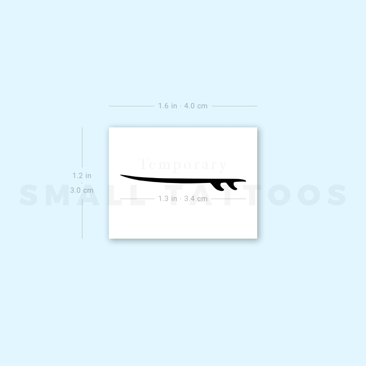 Minimalist Surfboard Temporary Tattoo (Set of 3)