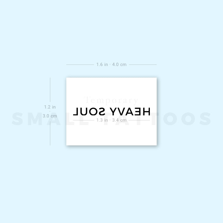 Tatuaje temporal HEAVY SOUL en mayúsculas (juego de 3)