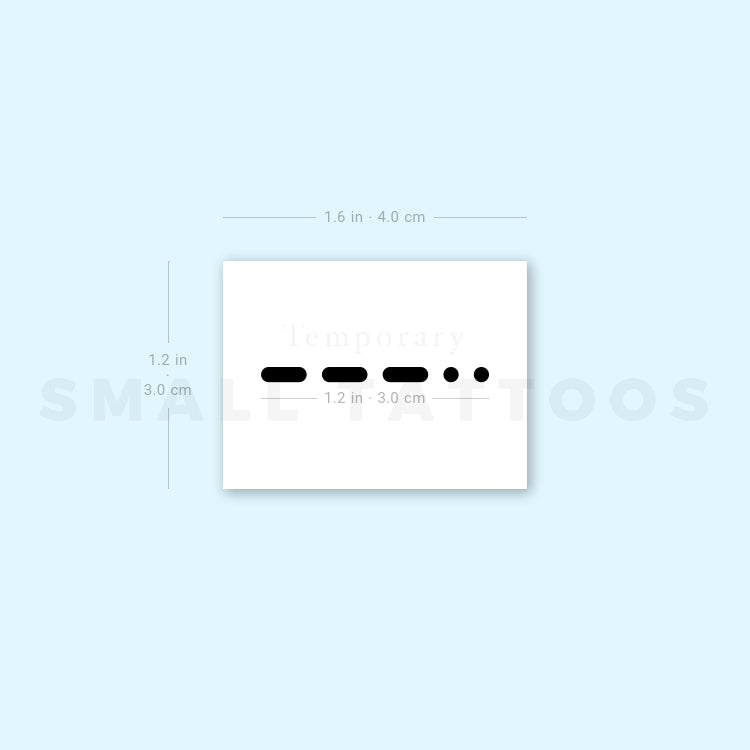 Morse Code 2 Temporary Tattoo (Set of 3)