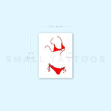 Red Bikini Temporary Tattoo (Set of 3)
