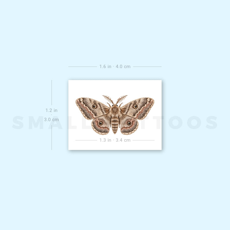 Watercolor Moth Temporary Tattoo (Set of 3)