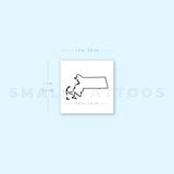 Massachusetts Map Outline Temporary Tattoo (Set of 3)