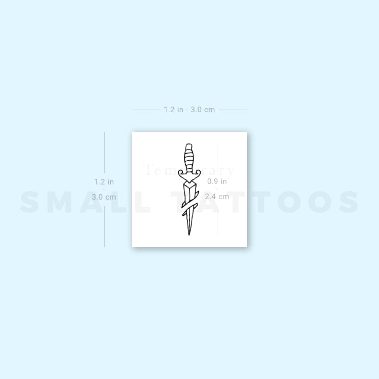 Tatuaje temporal de daga apuñalada (juego de 3)