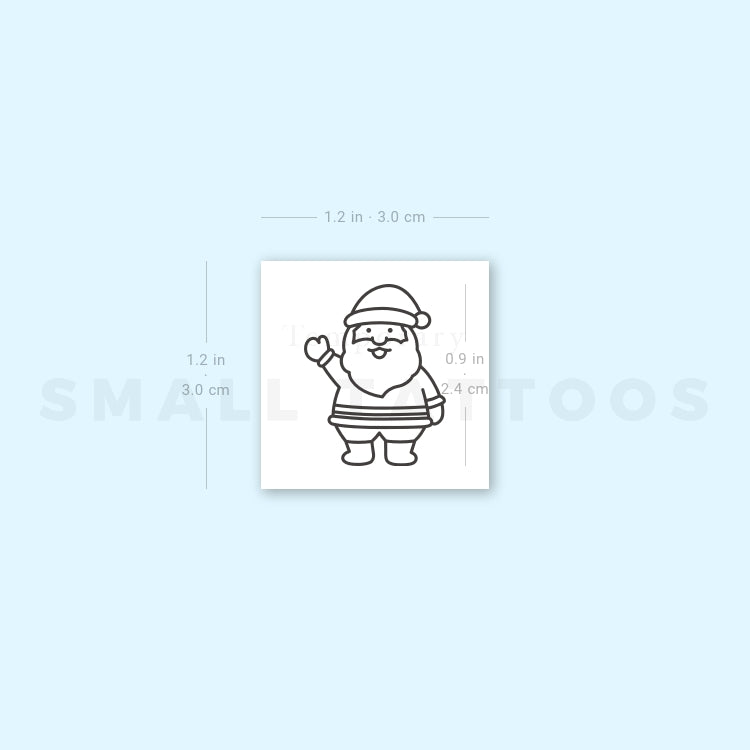Santa Claus Temporary Tattoo (Set of 3)