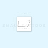 Montana Map Outline Temporary Tattoo (Set of 3)
