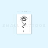 Fine Line Rose Temporary Tattoo (Set of 3)