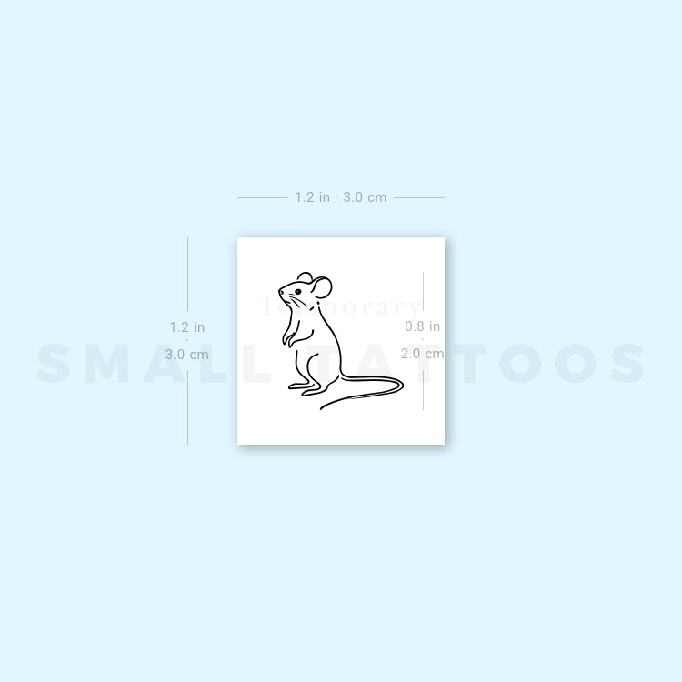 Standing Mouse Temporary Tattoo (Set of 3)