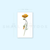 California Poppy By Lena Fedchenko Temporary Tattoo (Set of 3)