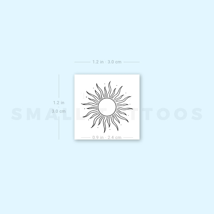 Small Shining Sun Temporary Tattoo (Set of 3)