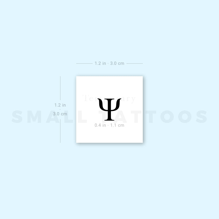 Uppercase Psi Temporary Tattoo (Set of 3)