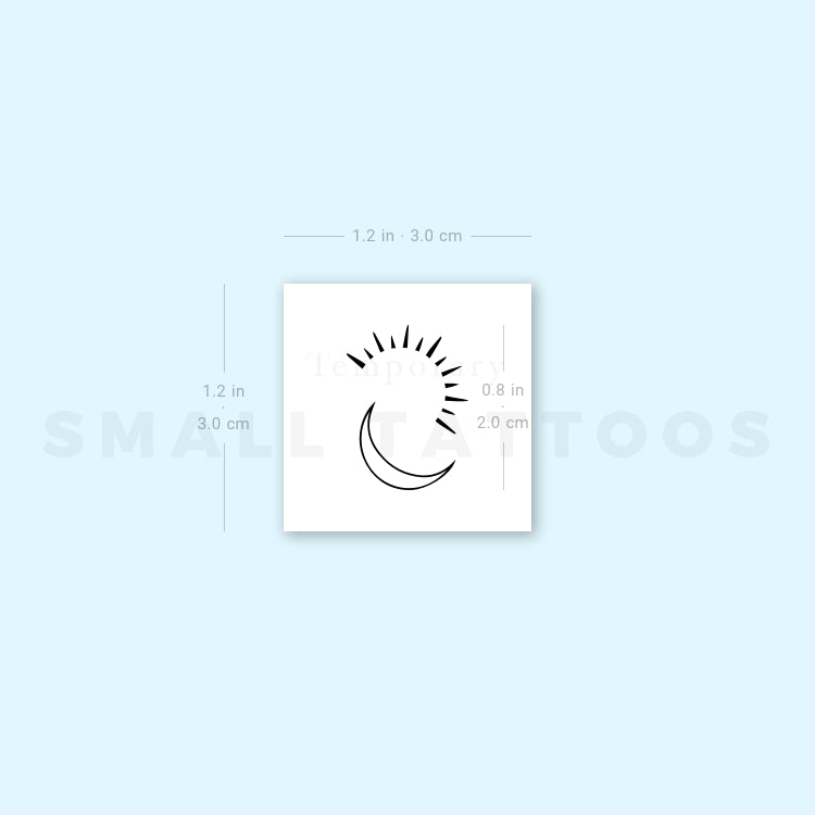 Little Sun And Moon Temporary Tattoo (Set of 3)