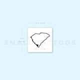 South Carolina Map Outline Temporary Tattoo (Set of 3)