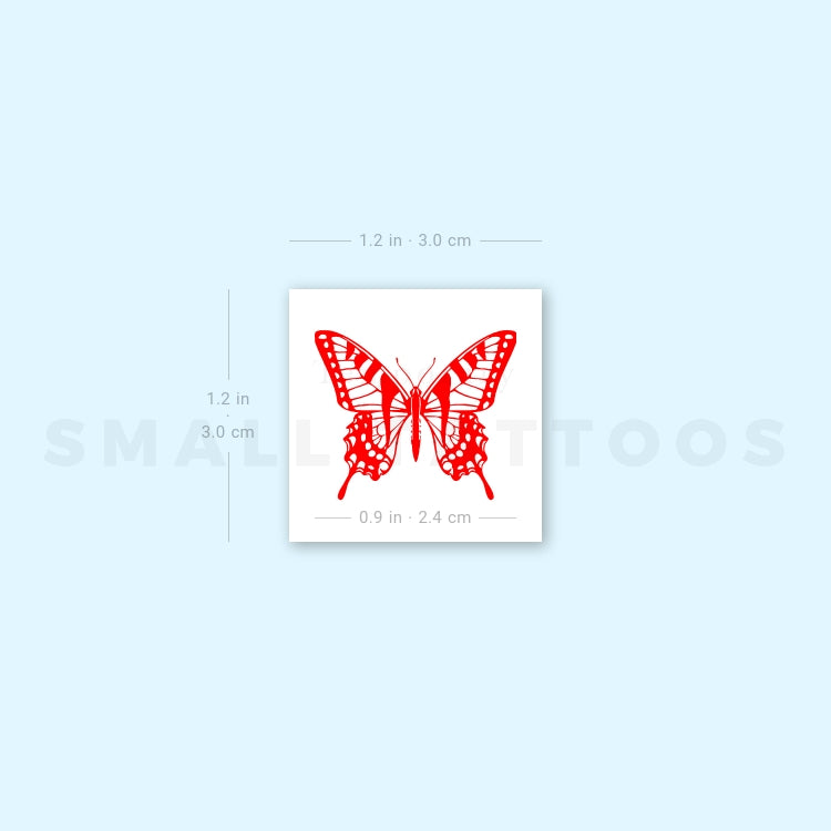Tatuaje temporal de mariposa roja (juego de 3)