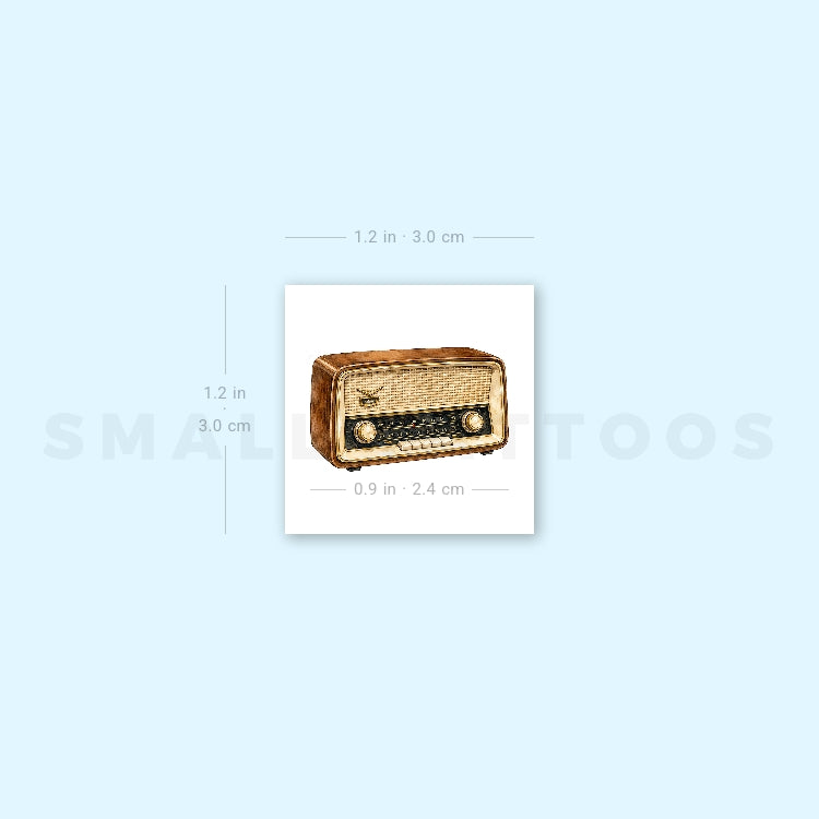 Vintage Radio Temporary Tattoo (Set of 3)