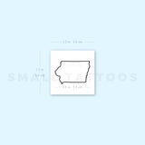 Iowa Map Outline Temporary Tattoo (Set of 3)