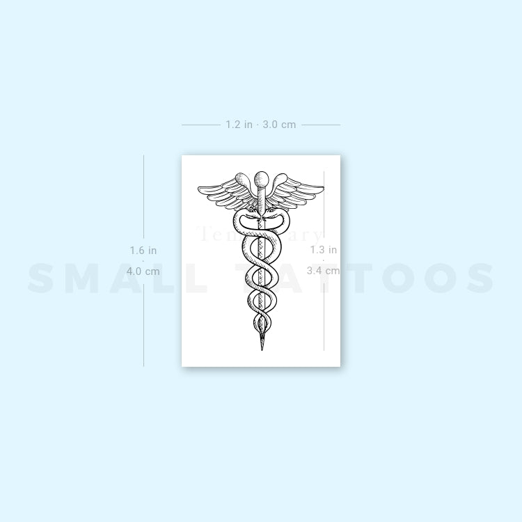 Caduceus Temporary Tattoo (Set of 3)