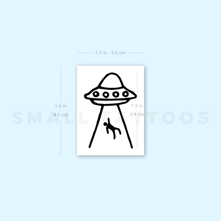 Tatuaje temporal de abducción extraterrestre (juego de 3)