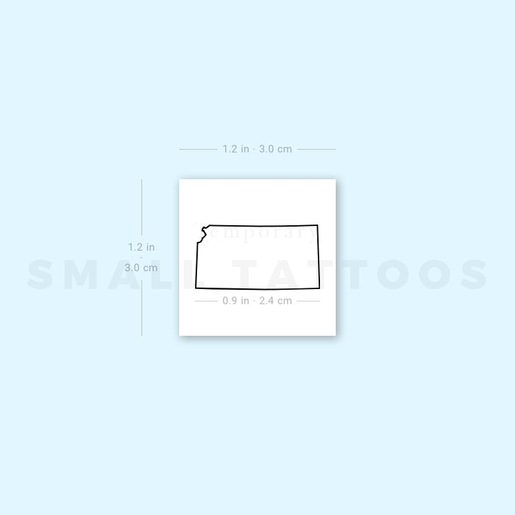 Kansas Map Outline Temporary Tattoo (Set of 3)