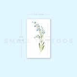 Small Watercolor Forget-me-not Temporary Tattoo (Set of 3)