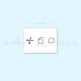 Rock Paper Scissors Temporary Tattoo (Set of 3)