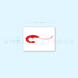 Red Prawn Temporary Tattoo (Set of 3)