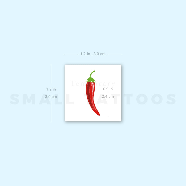 Tatuaje temporal de chile (juego de 3)