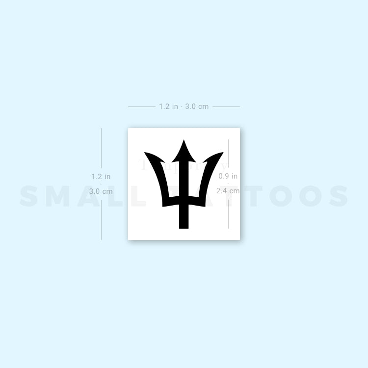Tatuaje temporal del tridente de Barbados (juego de 3)