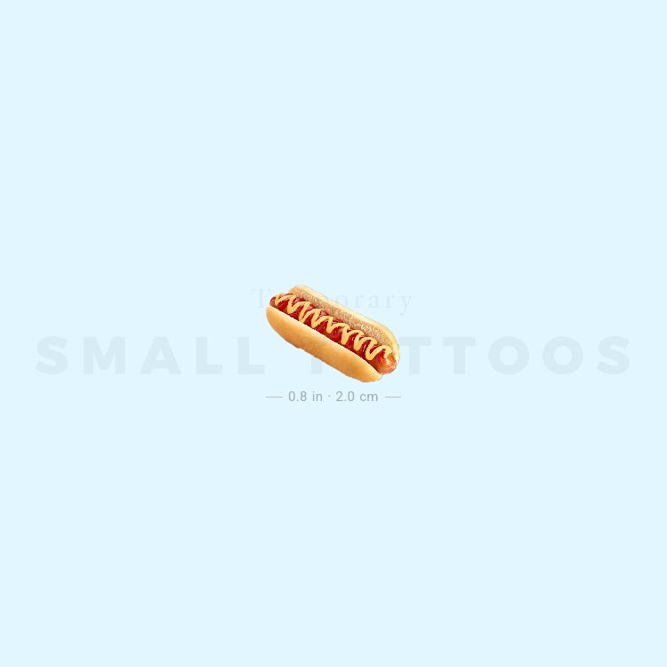 Realistic Hot Dog Temporary Tattoo (Set of 3)
