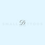 Letter D Script Temporary Tattoo (Set of 3)
